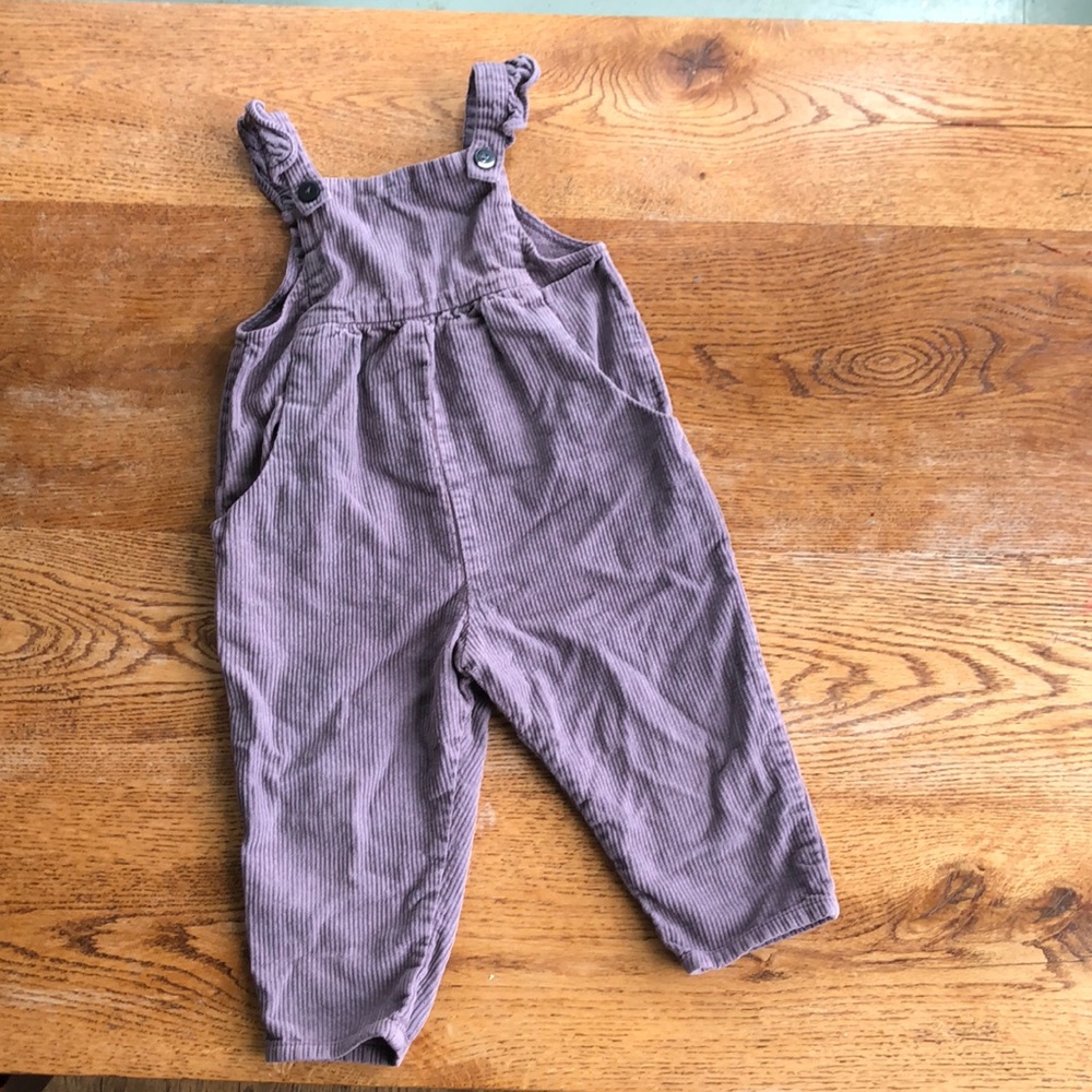 Purple corduroy Zara overalls, 2-3 years.